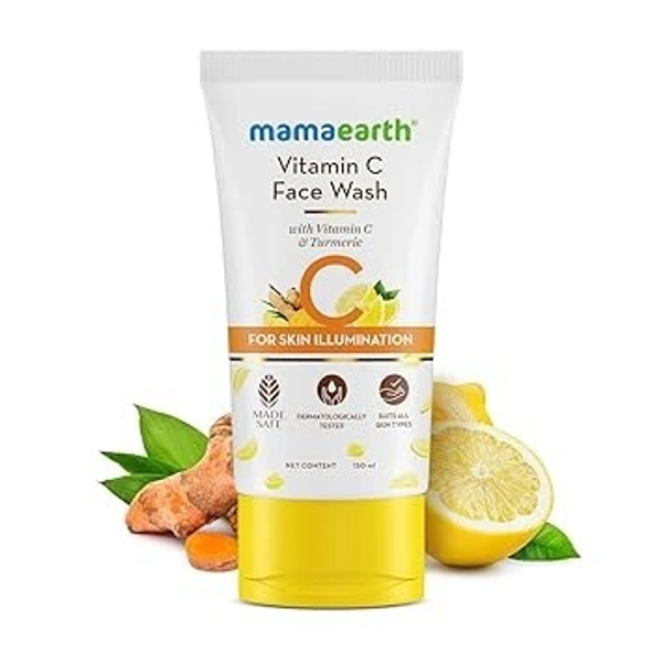 Mamaearth Vitamin C Face Wash with Vitamin C and Turmeric for Skin Illumination - 150ml | Skin Brightening | For Natural Glow | Even Skin Tone