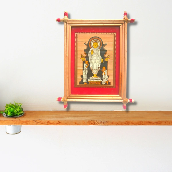 Buddha Handprinted Palm Leaf Frame - 0.5 in, 6 in, 9 in
