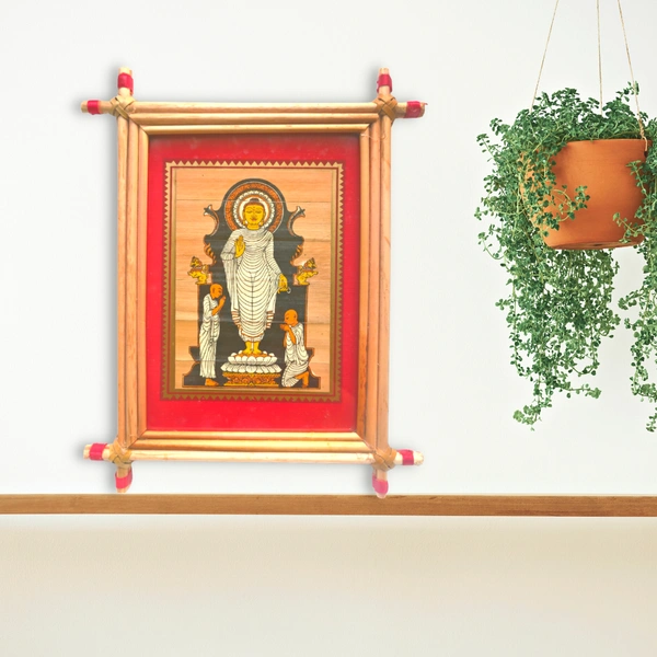 Buddha Handprinted Palm Leaf Frame - 0.5 in, 6 in, 9 in