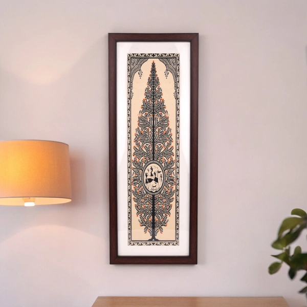 Elegant Tree of Life Pattachitra Painting on Tussar Silk