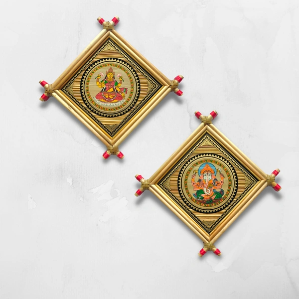 Goddess Laxmi and Lord Ganesh: Symbols of Prosperity and Wisdom - 0.5 in, 5 in, 5 in