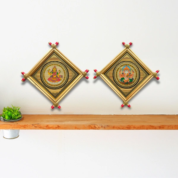 Goddess Laxmi and Lord Ganesh: Symbols of Prosperity and Wisdom - 0.5 in, 5 in, 5 in