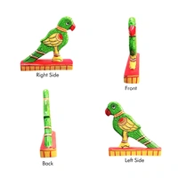 Hand Carved Wooden Parrot | Parrot Showpiece | Quirky Home Decor | Ecofriendly & Sustainable decor - 6 in, 1.5 in, 5 in