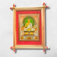 Handprinted Palm Leaf Buddha Painting Frame - 0.5 in, 6 in, 9 in