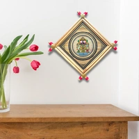 Handprinted Palm Leaf Painting of Lord Jagannath - 0.5 in, 5 in, 5 in