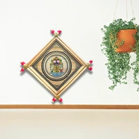 Handprinted Palm Leaf Painting of Lord Jagannath - 0.5 in, 5 in, 5 in