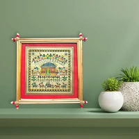 Handprinted Palm Leaf Saura Painting Frame - 0.5 in, 10 in, 10 in