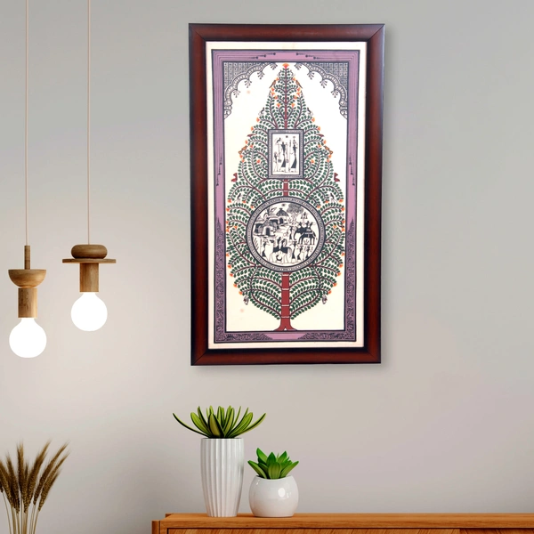 Hand-Printed Tree of Life & Saura Tribal Art - 0.5 in, 8 in, 17 in