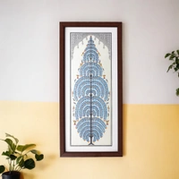 Indian Pattachitra Tree of Life on Tussar Silk | Handprinted Painting - 0.5 in, 9 in, 19 in