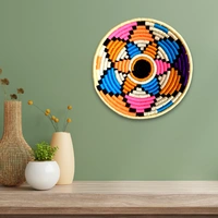 Multi Colour Sabai Grass Wall Basket | Bohemien decor | Ecofriendly & Sustainable | 10 inches - 1 in, 10 in, 10 in