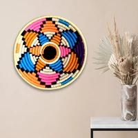 Multi Colour Sabai Grass Wall Basket | Bohemien decor | Ecofriendly & Sustainable | 10 inches - 1 in, 10 in, 10 in