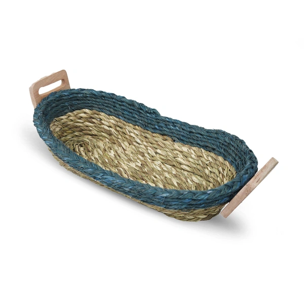 Organic Handmade Sabai Grass Bread Basket - 3 in, 3 in, 14 in