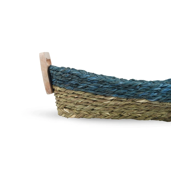 Organic Handmade Sabai Grass Bread Basket - 3 in, 3 in, 14 in