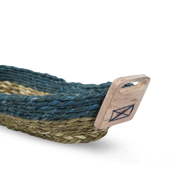 Organic Handmade Sabai Grass Bread Basket - 3 in, 3 in, 14 in