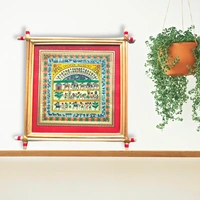 Saura Painting on Handprinted Palm Leaf Frame - 0.5 in, 10 in, 10 in