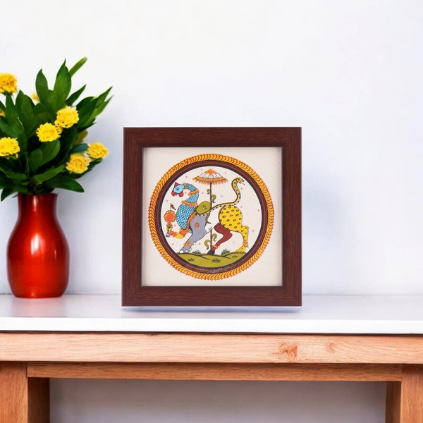 Traditional Pattachitra Nabagunjara Painting - Lord Vishnu�s Unique Form - 0.5 in, 5 in, 5 in