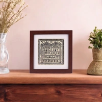 Traditional Saura Tribal Tabletop Painting on Tussar Silk | 6.5 X 6.5 inches - 0.5 in, 6.5 in, 6.5 in