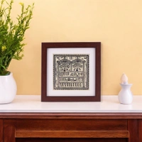 Traditional Saura Tribal Tabletop Painting on Tussar Silk | 6.5 X 6.5 inches - 0.5 in, 6.5 in, 6.5 in