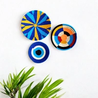 Trendy & Timeless: Sabai Grass Wall Basket - Handwoven Wall Art | Set of 3 (8" 10" 12")