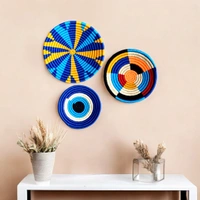 Trendy & Timeless: Sabai Grass Wall Basket - Handwoven Wall Art | Set of 3 (8" 10" 12")