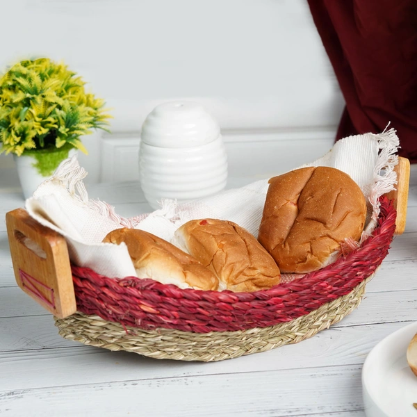 Unique Sabai Grass Bread Basket - Handmade & Eco-Friendly
