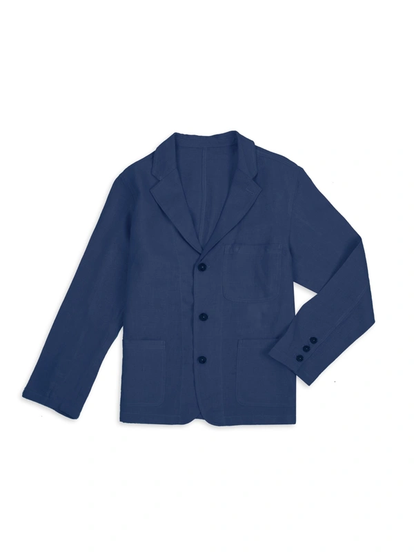 Navy Blue Linen Blazer
