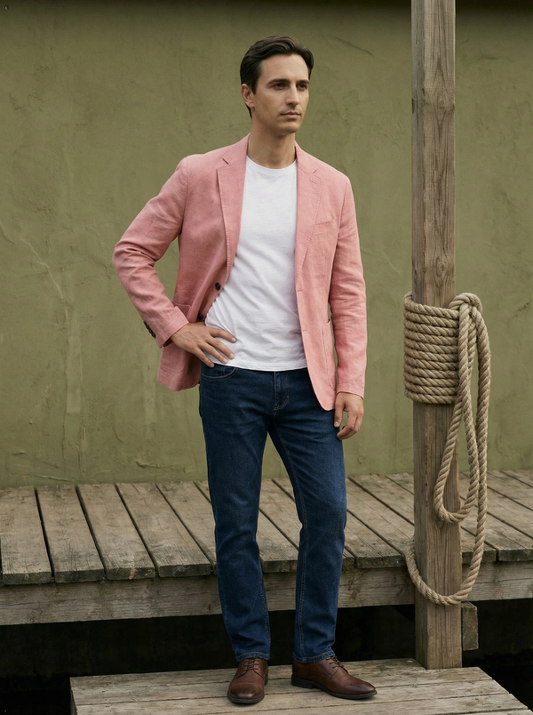 Rose Linen Chore Blazer