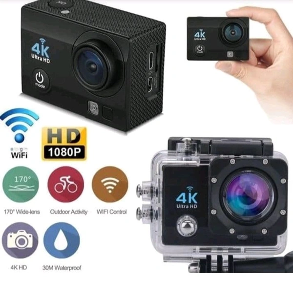TESLA 170 Degree Wide Angel With 3 Inch Lcd Screen Waterproof 16 Mp.4k Action Camera 1090p Support Vlog Sports And Dance Action Camera. Multi Colour,16mp - Madang