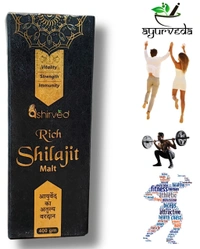 Ashirved Rich Shilajit Malt – 400 gm | Ayurvedic Supplement for Men’s Health, Vitality, Strength & Immunity - 400gm