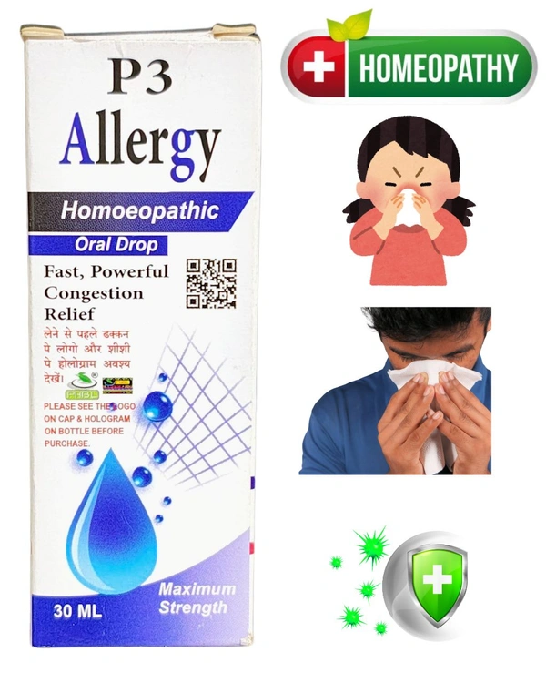 P3 Allergy Homoeopathic Oral Drops – 30ml - 30ML