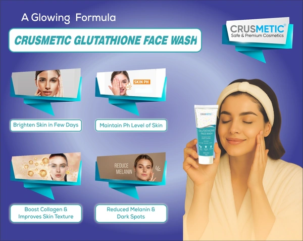 Glutathione Face Wash with Niacinamide, & Vitamin C (100ml) | Face Wash for Radiant & Even-Toned | Helps Reduce Dullness & Uneven Appearance | Suitable for All Skin Types