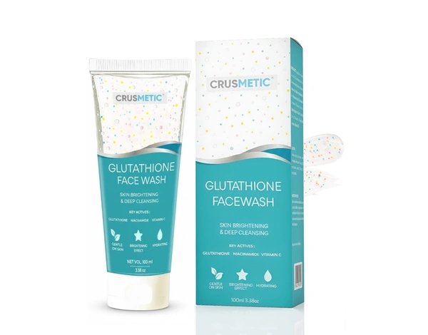 Glutathione Face Wash with Niacinamide, & Vitamin C (100ml) | Face Wash for Radiant & Even-Toned | Helps Reduce Dullness & Uneven Appearance | Suitable for All Skin Types
