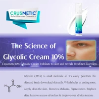CRUSMETIC 10% Glycolic Acid Cream 30g | Reduce Pigmentation and Tanning | Removes Dead Skin - 30gm, white