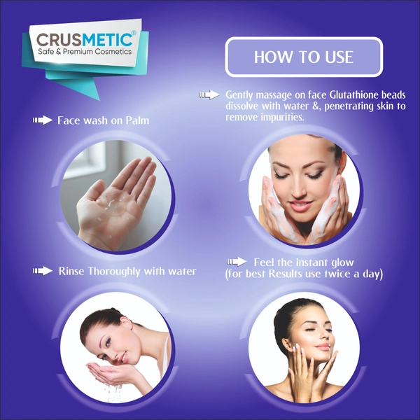 Glutathione Face Wash with Niacinamide, & Vitamin C (100ml) | Face Wash for Radiant & Even-Toned | Helps Reduce Dullness & Uneven Appearance | Suitable for All Skin Types