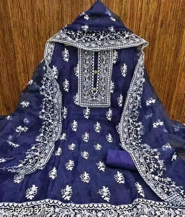 Ladis Suit Green ColorCatalog Name:*Adrika Fabulous Salwar Suits & Dress Materials*
Top Fabric: Organza + Top Length: 2.2 Meters
Bottom Fabric: Shantoon + Bottom Length: 4 Meters
Dupatta Fabric: Organza + Dupatta Length: 2.25 Meters
Lining Fabric: Shantoon
Type: Un Stitched
Pattern: Embroidered
Net Quantity (N): Single
Dispatch:1 Day

*Proof of Safe Deliver