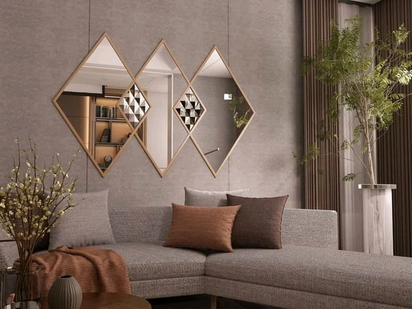 Designer Geometrical Mirror - 54 inches*36 inches