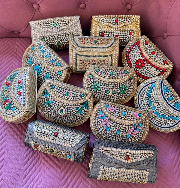 Rhinestone And Kundan Batua/bag