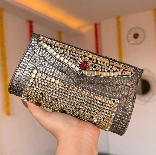 Rhinestone And Kundan Batua/bag