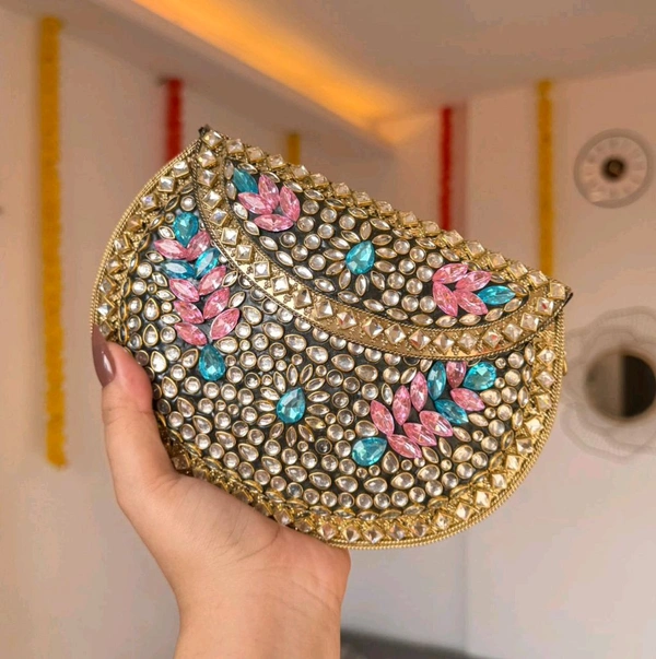 Rhinestone And Kundan Batua/bag
