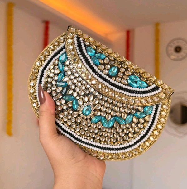 Rhinestone And Kundan Batua/bag