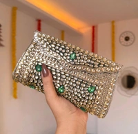 Rhinestone And Kundan Batua/bag