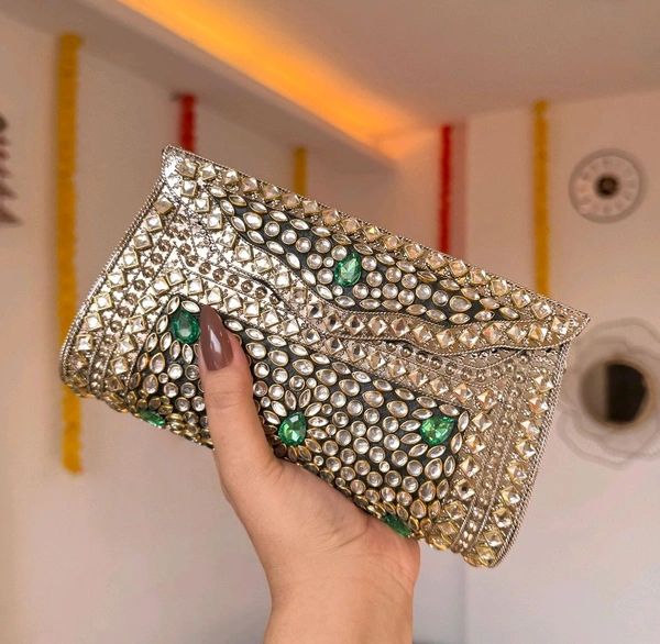 Rhinestone And Kundan Batua/bag