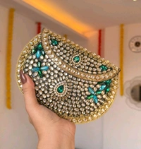 Rhinestone And Kundan Batua/bag