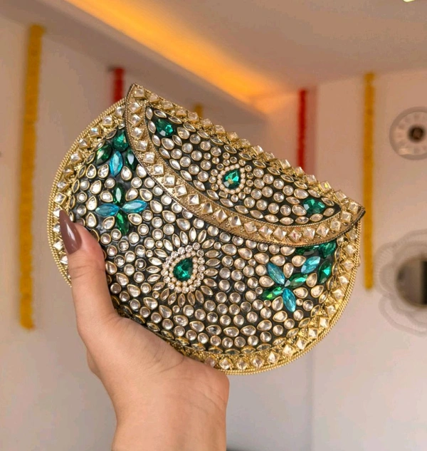Rhinestone And Kundan Batua/bag