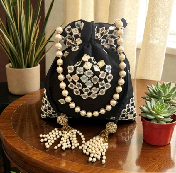 Mirror Work Potli - Black