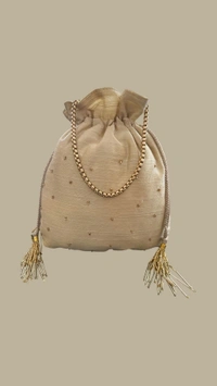 Zardozi Work Potli - Brick Red