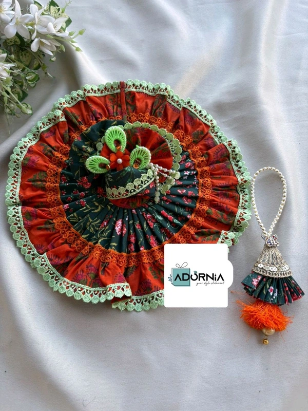 Premium Cotton Poshak For Ladoo Gopal - Size 5(10 inches)