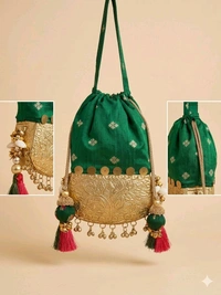 Benarasi Potlis With Brass Base