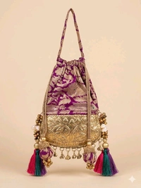 Benarasi Potlis With Brass Base