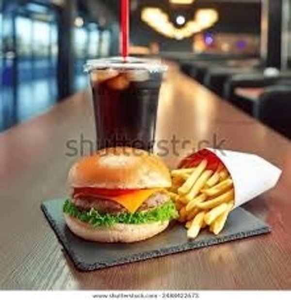 VEG burger+French fries+coke
